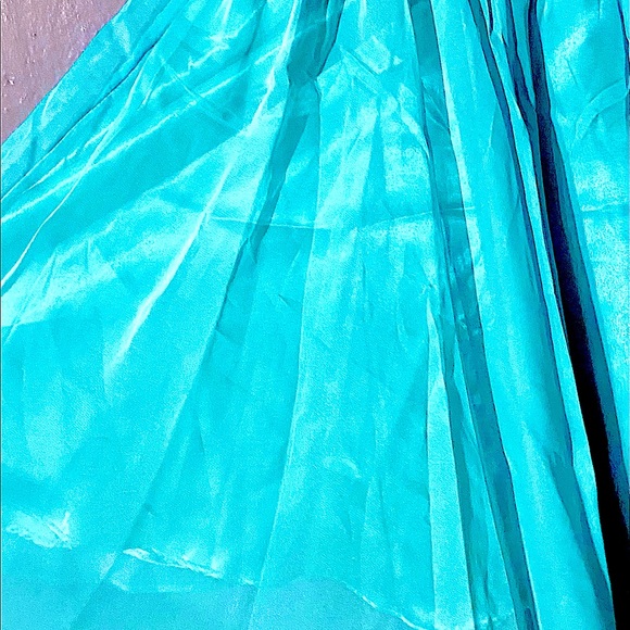 Turquoise short sequin short formal dress - Picture 9 of 10